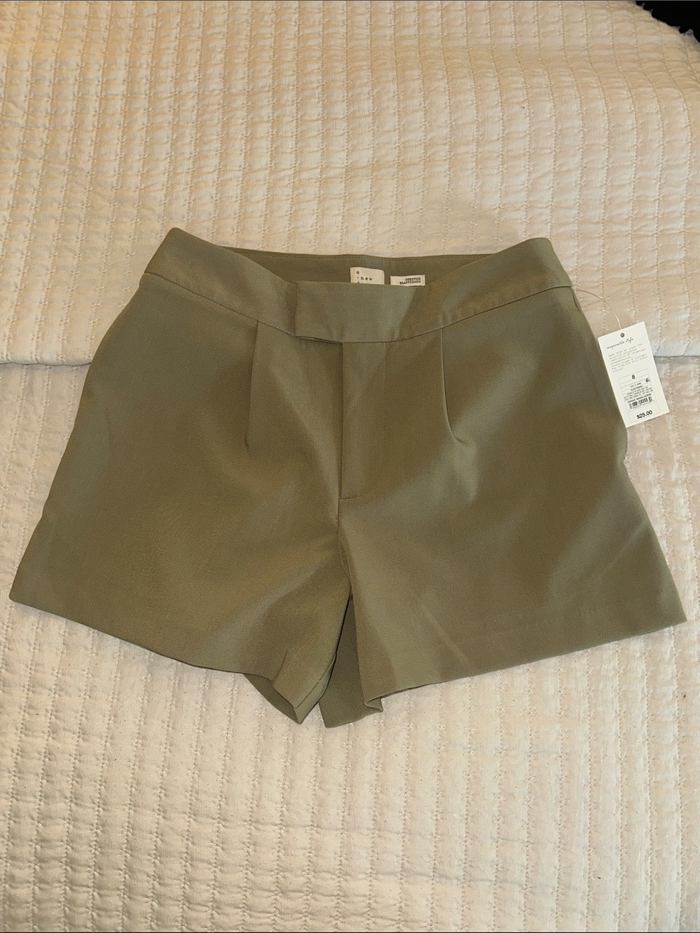 a new day Olive Green Tailored High Waisted Women's Shorts